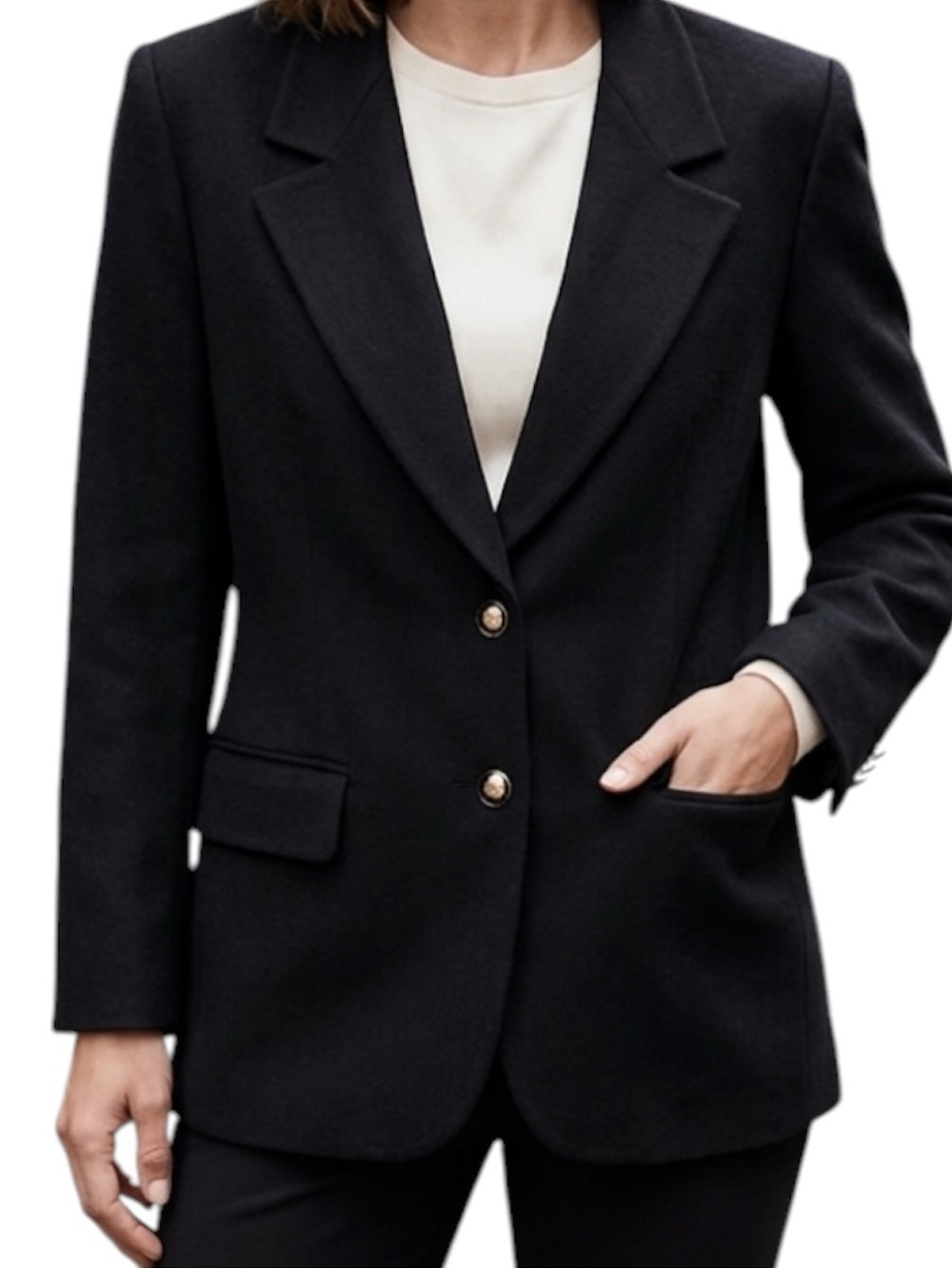 Pendleton Black Vintage 100% Virgin Wool Business Casual 2 Button Blazer Size 10